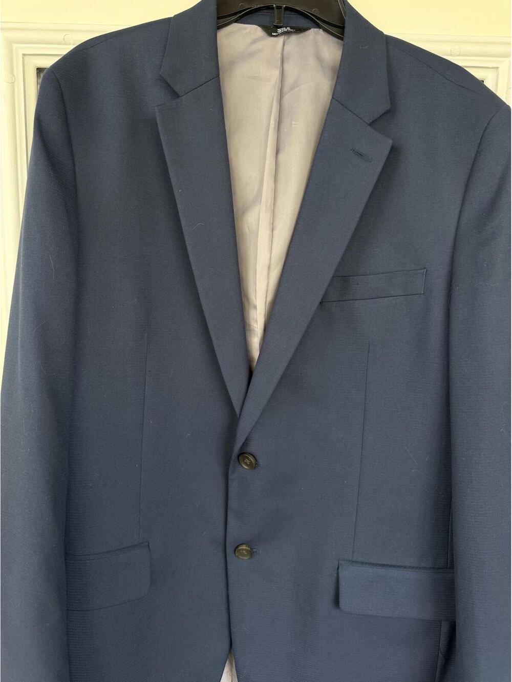 Haggar H26 Navy 44R SportCoat Single Breasted Double Vented 2 Button